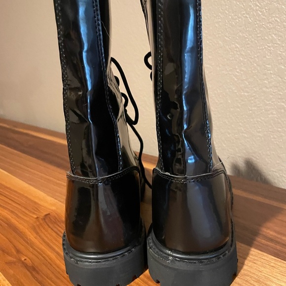 Knightsbridge NEW Black Combat Boots - Picture 3 of 6